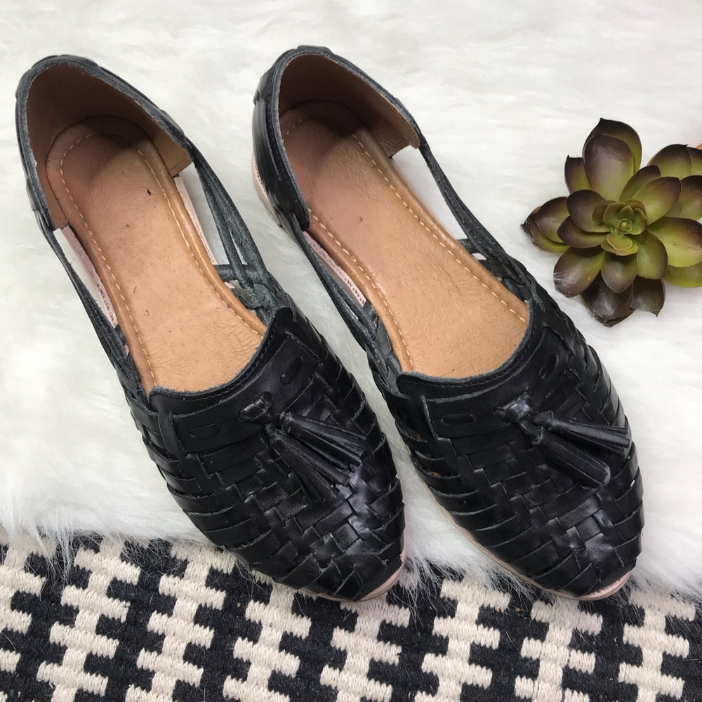 Mexican Leather Huarache Sandals Black